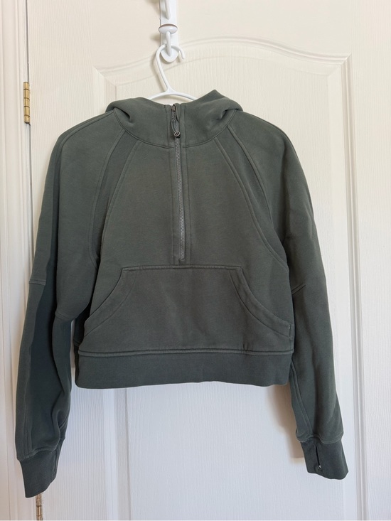 lululemon athletica Sweaters - lululemon athletica Cropped Half-Zip Hoodie in Olive